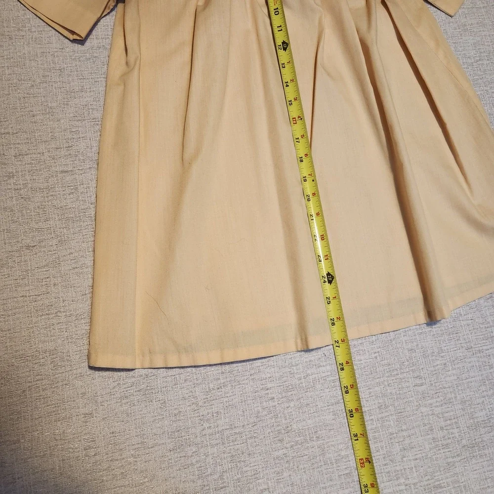 Unbranded Smock Dress Kids 4T Yellow Bee Embroidered Peter Pan Collar Vintage